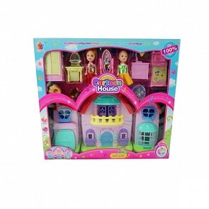 Дом для кукол, с мебелью и фигурками, свет и звук (Cartoon House, 1405Z140sim)